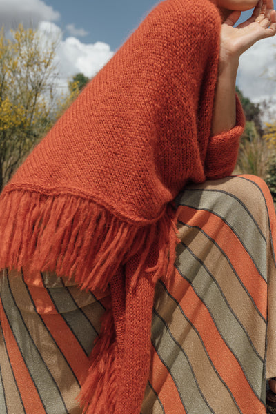 Ana mini shawl Brick